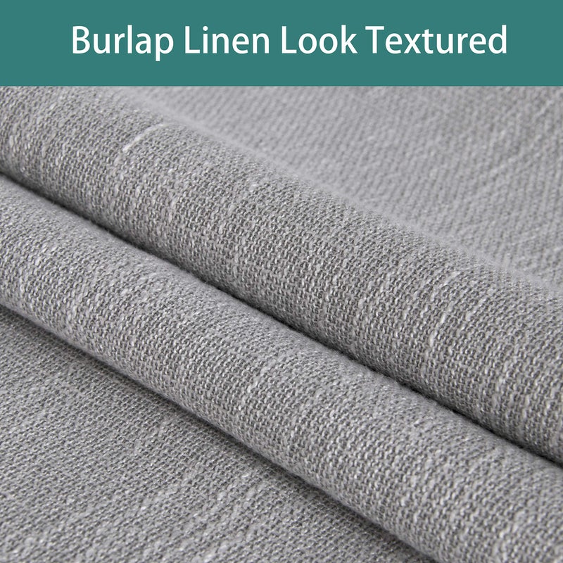 LORDTEX Linen Look Textured Blackout Curtains with Thermal Insulated Liner - Heavy Thick Grommet Window Drapes for Bedroom, 50 x 84 Inches, Silver, Set of 2 Panels - Image 5